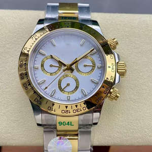 Two - Tone Steel <b>Chronograph</b> Watch, Classic Racing Design, White Dial for Business & Sports - Product Image 1