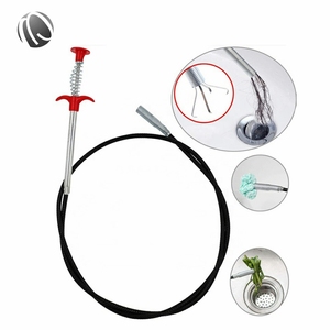 Déboucheur de canalisation multi-tailles avec ressort, pince à cheveux, courbe étroite, fil métallique, serpent pour nettoyer les canalisations, déboucheur de toilettes avec 4 griffes - Product Image 1