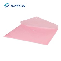 Porte-documents en plastique PP personnalisé, format A4 A5, pochette transparente avec fermeture à bouton-pression