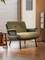 Fauteuil simple en PU de style italien, fauteuil de designer, fauteuil de lecture, salon minimaliste