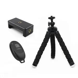 P1 Universal e clip phone holder Flexible Selfie stick Tripod Outside Shooting Remote Shutter For smartphone and cam