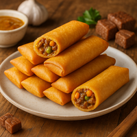 Sanquan Rouleau de printemps au curry de bœuf sucré, surgelé, à base de farine de blé, en sachet, prêt à frire ou à micro-ondes, savoureux et croustillant pour les restaurants