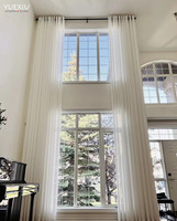 Voile de fenêtre personnalisé de haute qualité, rideaux en Tulle léger de luxe, rideau de fenêtre blanc transparent pour salon