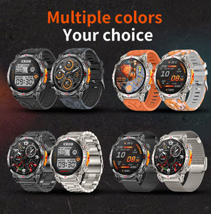Montre connectée sport homme 100+ fonctions, écran AMOLED, moniteur de fréquence cardiaque, appels Bluetooth, GPS, suivi d'activité, robuste, étanche IP68, pour extérieur, marque privée - Product Image 2