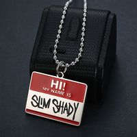 Collar con Colgante de Placa de Identificación Yunnique Slim Shady, Joyería Unisex de Regalo Estilo Hip Hop, Cadena de Eslabones