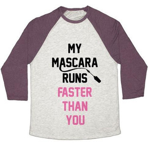 My Mascara Runs Faster Than You Unisex Tri-Blend <b>Baseball</b> <b>Tee</b> - Product Image 5