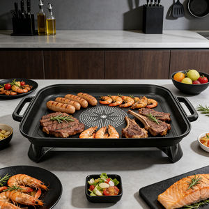 1800W Electric BBQ <strong>Grill</strong> with Non-Stick PTFE Coating Foldable 180 Design for Car &amp; RV Household &amp; Outdoor Camping Use - Product Image 3