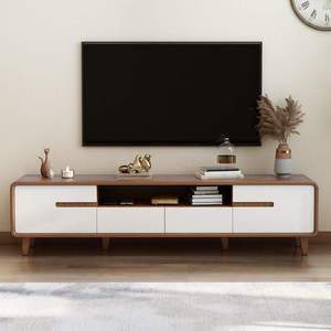 Meuble TV moderne en <span class=keywords><strong>bois</strong></span> brillant de luxe - Portes coulissantes, <span class=keywords><strong>console</strong></span> multimédia avec rangement, design écologique <span class=keywords><strong>et</strong></span> durable, pieds en métal, gain de place - Product Image 4