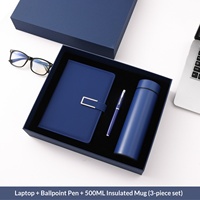 Coffret Cadeau d'Entreprise Personnalisé pour Remise de Diplôme : Carnet A5, Stylo, Thermos, Couverture en Cuir PU Gaufré – Cadeau Promotionnel Personnalisé