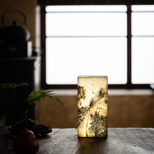 Lámpara de Mesa de Piedra Natural Estilo Chino, E27 LED, Luz Ambiental para Sala de Té, Decoración Inspirada en el Zen - Product Image 3