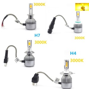 <b>LED</b> <b>Headlights</b> H7 H4 3000K Yellow Light For Car Automotive Lighting Replacement Bulbs - Product Image 1