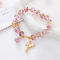 Bracelet papillon, bijou cadeau pour femmes et filles - Cadeau pour les amoureux des papillons, bracelet extensible, bracelet de guérison