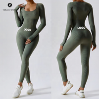2023 nouveau personnalisé printemps Sexy entraînement sport Gym Fitness une pièce Spandex Yoga costume body combinaison sans couture moulante pour les femmes