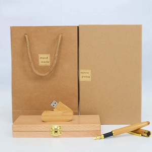 <strong>Wooden</strong> Stationery Decor USB Pen Kit Custom Teachers Doctor Keychain Pen and Flash Drives Set Corporate Gift for Office <strong>Desk</strong> - Product Image 6