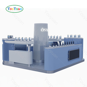 Đen mỹ phẩm kiosk trong Mall tùy chỉnh mỹ phẩm hiển thị truy cập tủ trung tâm mua sắm Nước hoa kiosk ý tưởng thiết kế - Product Image 4