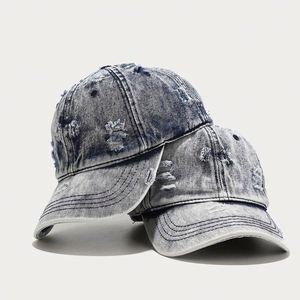 Fashion Unique Direct Factory Low Moq High Quality Vintage Distressed Vintage Baseball <b>Cap</b> <b>Plain</b> Denim Baseball <b>Cap</b> - Product Image 1