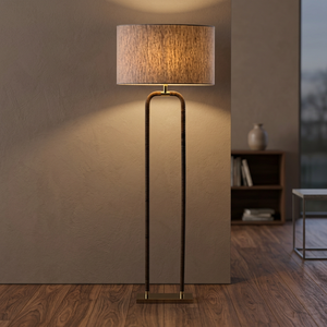 Lámpara de Pie LED Moderna con Altura Ajustable, Estructura de Acero Cepillado, Pantalla de Tela Blanca, E27, para Sala de Estar y Dormitorio - Product Image 3