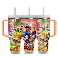 Gobelet isotherme double paroi 40oz avec motif dessin animé dragon Z, logo personnalisé, et boîte cadeau
