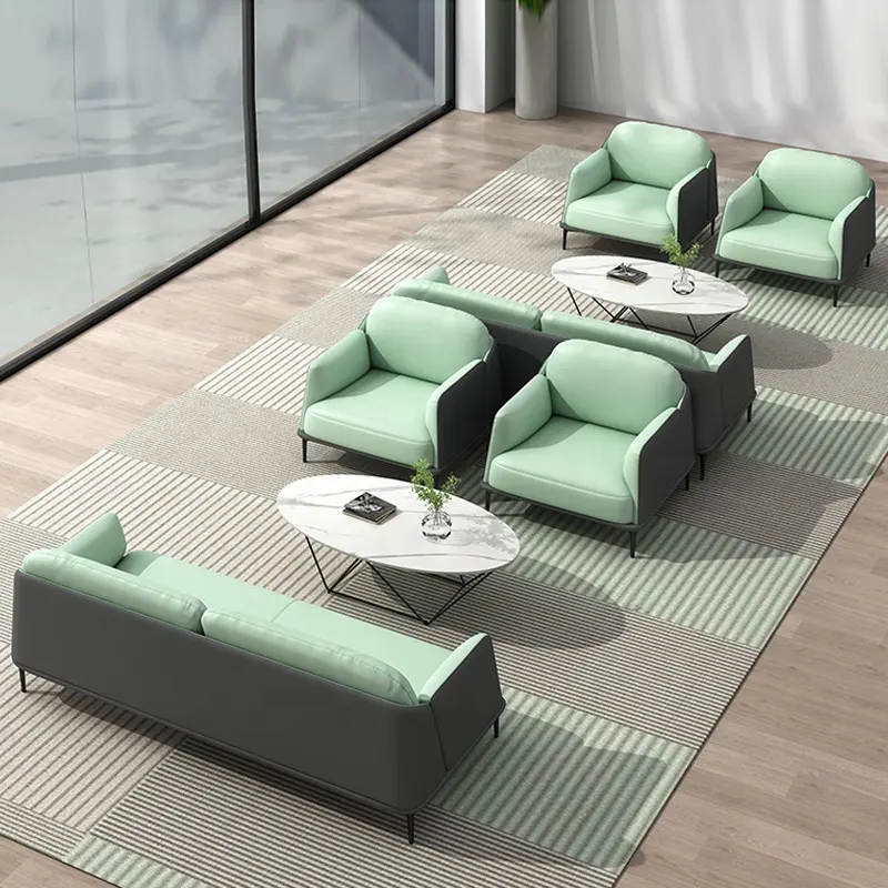 Comodi divani da ufficio in tessuto con tecnologia in tessuto con piedino per divano in acciaio al carbonio
