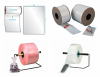 Sacs en poly transparents pré-ouverts sur rouleau avec trou de ventilation et ligne de perforation facile, utilisés sur les machines d'emballage automatisées