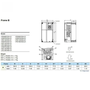 Variateur de fréquence VFD-C2000+ / Série C2000 VFD055C23A-21 5.5KW 7.5HP 230V FOC & TRQ en stock - Meilleures ventes - Product Image 4