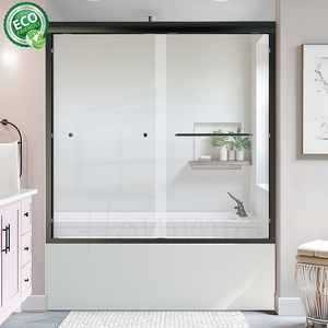 Puerta Corredera en Línea con Vidrio Esmerilado y Herrajes de Níquel Cepillado - Fabricante Personalizado - Product Image 1