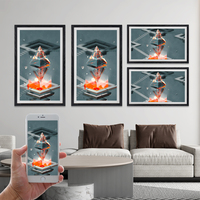 Dernière tendance 21.5 pouces 4K Smart Nft Display Wifi cadres Photo numériques en bois