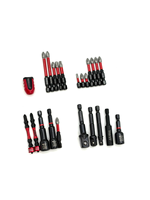 Jeu de 25 embouts de tournevis magnétiques en acier S2, embouts pour visseuse à chocs, embouts hexagonaux de 1/4, adaptateur de douille, kit d'outils