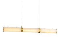 Lustre LED en cuivre et marbre alabastre à hauteur réglable, télécommande, anti-éblouissement, lumière du jour pour salle à manger/îlot de cuisine