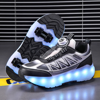 Chaussures à roulettes rétractables personnalisées à 4 roues pour garçons, chaussures de sport lumineuses et déformables à la mode pour enfants