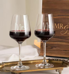 Copas de Vino de Cristal para Boda con Grabado de <span class=keywords><strong>Mr</strong></span> & Mrs, en Caja de Regalo de Madera, Venta al por Mayor, en Stock, Regalo de Aniversario - Product Image 6