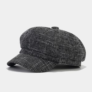 <span class=keywords><strong>Casquette</strong></span> de Journaliste à Carreaux Style Rétro Britannique Printemps-<span class=keywords><strong>Été</strong></span> pour <span class=keywords><strong>Femme</strong></span>, Chapeau Béret Tendance Style Japonais Artiste Peintre - Product Image 6
