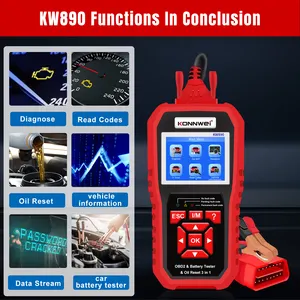 Factory Direct Konwei kw890 car obd scanner obd2 scanner& battery testers diagnostic scan tool with oil service reset