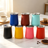 Tasse isotherme à double paroi en acier inoxydable 8oz pour Yerba Maté, finition mate multicolore