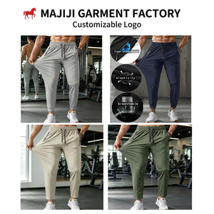 <span class=keywords><strong>Pantalon</strong></span> d'été léger en nylon effet soie rafraîchissante pour homme, séchage rapide, respirant, extensible, décontracté, avec poches zippées – Nouveauté tendance - Product Image 1