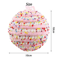 Boule de Noël suspendue en gros, rose, colorée, avec pompon, pour arbre de Noël, boule macaron, décoration de fête sucrée