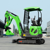 Mini Excavator 1.8 Ton Mesin Diesel EPA Euro 5 Bersertifikasi CE Dengan Kanopi Kabin Untuk Irigasi Pertanian Pembuatan Parit Track Karet