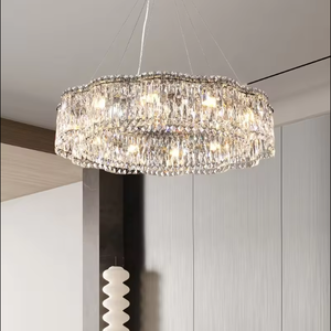 Modern round Ring Crystal Chandelier Factory Supply Large <b>LED</b> Ceiling <b>Light</b> <b>for</b> <b>Living</b> <b>Room</b> Cheap Pendant <b>Lights</b> - Product Image 2