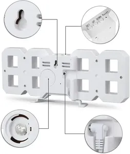 Horloge numérique LED 3D Décoration murale Décoration de chambre Esthétique Table de chevet Réveil Décorations de bureau Chambre électronique - Product Image 3