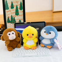 Porte-clés en peluche mini-animaux Kawaii avec corde tressée, cadeau de bureau, vente en gros, ODM, OEM, logo personnalisé, articles commémoratifs d'événements