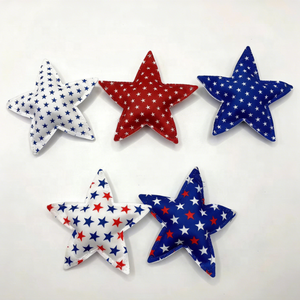Adornos de Peluche Patrióticos Hechos a Mano para el Día de la Independencia de EE. UU., Decoración a Cuadros Rojos, Blancos y Azules con Rayas, Decoración para Fiestas del 4 de Julio, Adornos de Estrellas de Peluche - Product Image 2