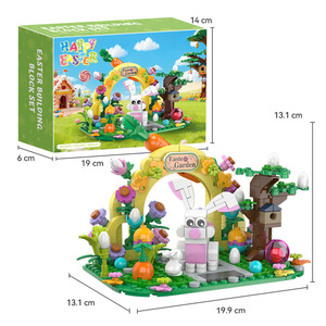 Jouet de construction à petites briques compatibles, best-seller, thème Lapin de Pâques et Œuf, cadeau commémoratif scolaire pour activité d'étudiant - Product Image 4