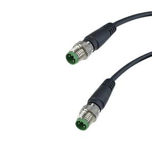 M12 连接器 M12 电缆线束 3 4 5 6 8 12 17 针 A 型公头母头直角防水 IP67 传感器电缆 - Product Image 2