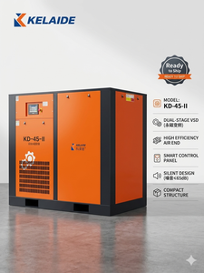 Compresseur d'air à vis KELAIDE 45 kW 16 bars, double étage, industriel, stationnaire, alimenté en courant alternatif, refroidi par air, lubrifié - Product Image 2
