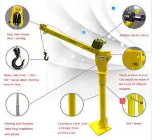500 किलो 1000 किलोग्राम क्षमता 12 वी 24 वी इलेक्ट्रिक मिनी पोर्टेबल ट्रक क्रेन इलेक्ट्रिक विनच से लैस - Product Image 4