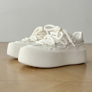 Chaussures d'été à semelles épaisses pour hommes, tige en maille respirante, polyvalentes, adaptées à toutes les occasions, baskets décontractées à cheville haute, tendance - Product Image 1