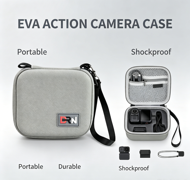 Premium EVA Camera Carrying Case Shockproof Waterproof Compact Travel Bag for Action Camera Gear