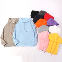 Nouveau style 2025 – Sweat à capuche Huacotton épais 320g/420g uni pour homme, tendance, décontracté, à manches longues, doublé polaire, coupe ample