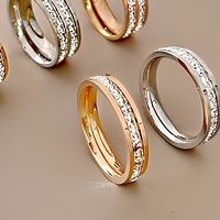 Bague en acier inoxydable avec zircon, double rangée, pavé d'étoiles, bijoux de mariage pour femmes et hommes