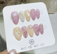 Faux Ongles Courts à Presser en Gros, Haute Qualité, 10 Pièces, Acrylique, Luxe, Étiquette Privée, French Manucure, Boîte d'Emballage Fournisseur